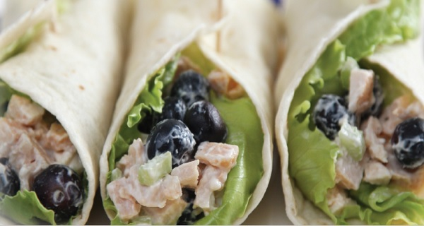 Blueberry Chicken Salad Wraps