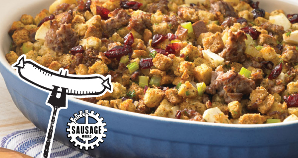 Cranberry, Apple, & SausageWorks Sausage Stuffing