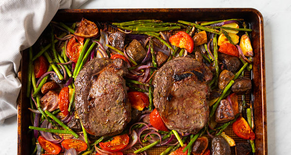 Sheet-pan Steak & Potatoes with Roasted Vegetables