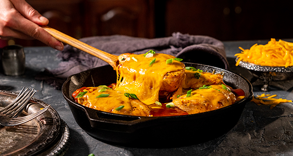 Sharp Cheddar & BBQ Chicken Skillet Recipe