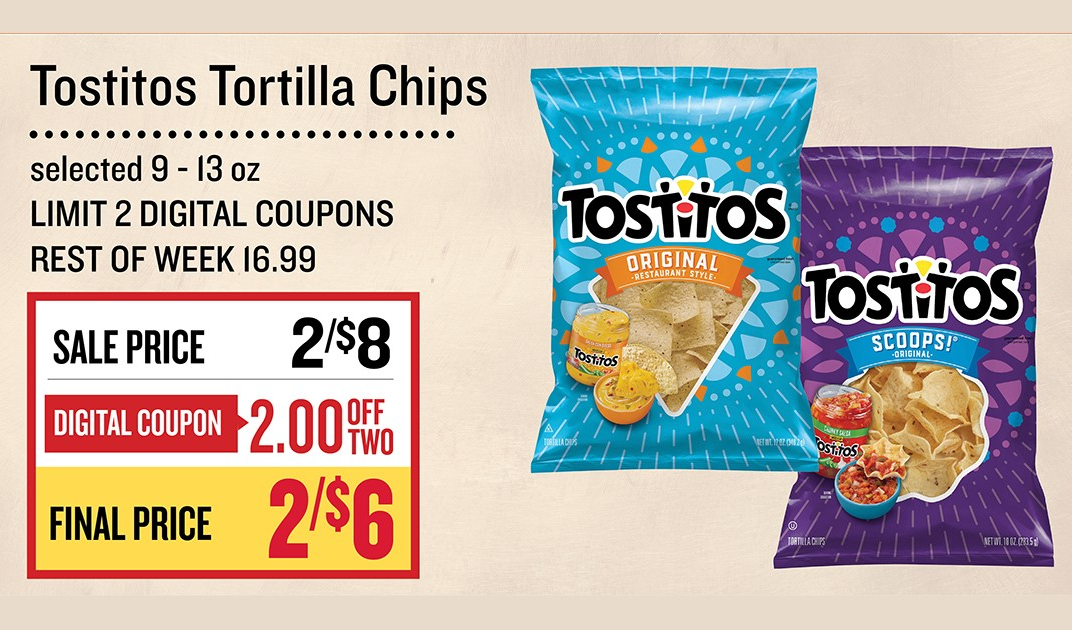 2/$6 Tostitos Digital Coupon