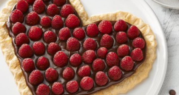Raspberry Chocolate Heart Tart