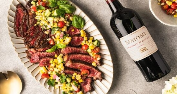 Meiomi Cabernet Summer Flank Steak w-Corn Salad Recipe
