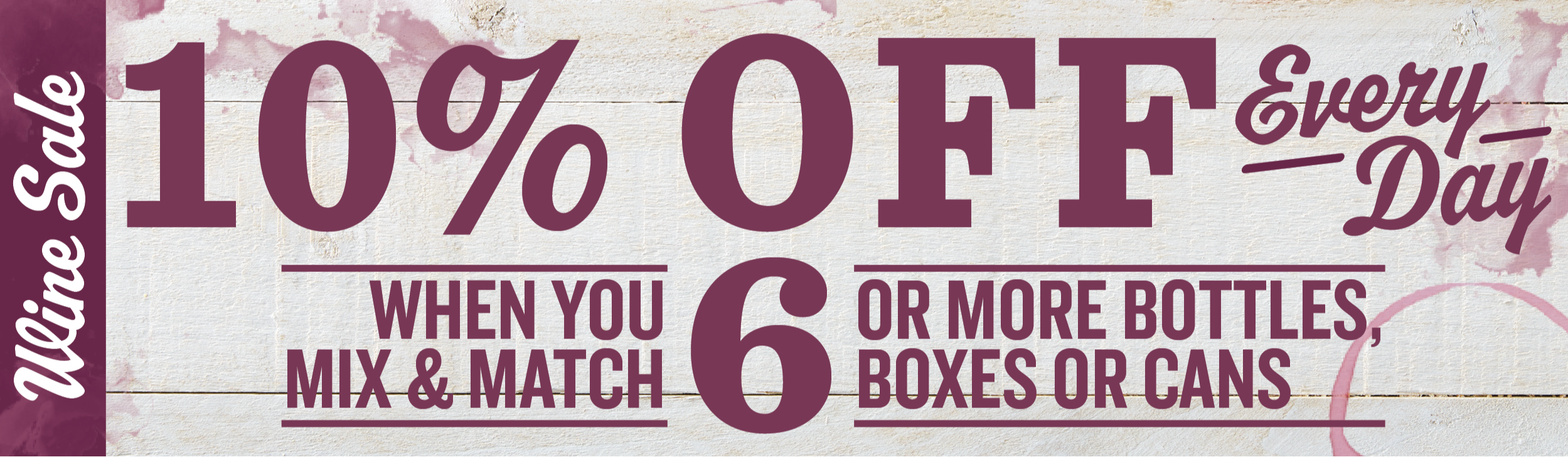 10% OFF Everyday Wine Sale