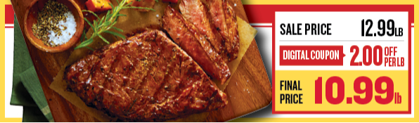 Family Pack Ribeye Steaks $10.99/lb DC