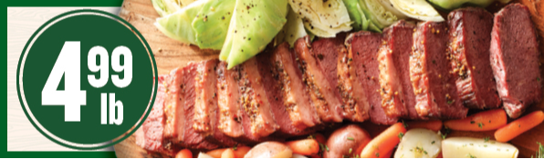 Corned Beef Brisket $4.99/lb