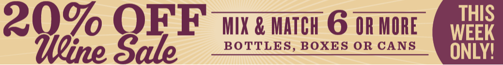 20% off 6 Wine Sale
