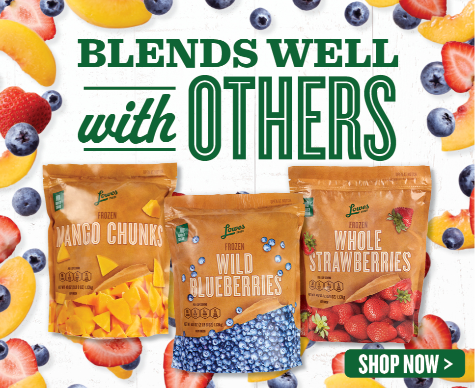Lowes Foods Brown Bag Frozen Fruit is your summer smoothie hack