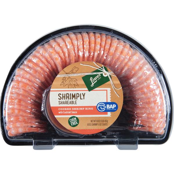 Lowes Foods Shrimply Shareable Cooked Shrimp Ring with Sauce 16 oz