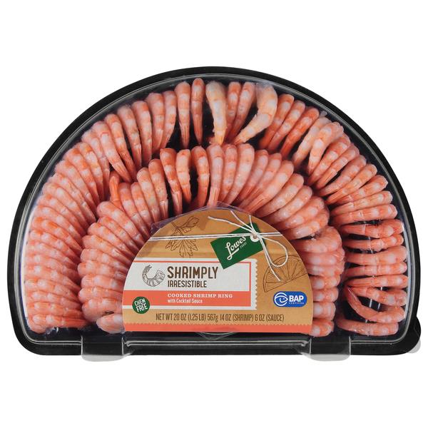 Lowes Foods Shrimply Irresistible Cooked Shrimp Ring with Sauce 14 oz