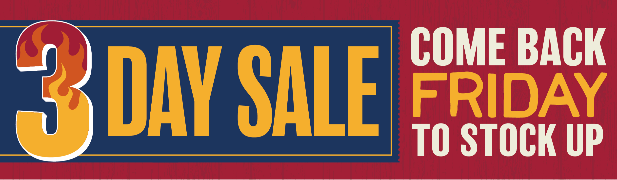 3 Day Sale Come back