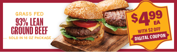 $4.99 93% Lean Ground Beef