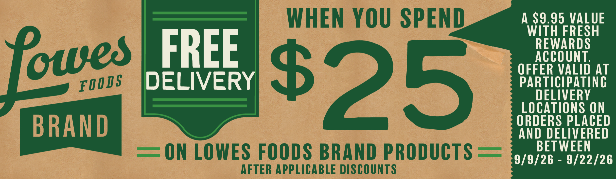 Lowes Foods Brand - Free Delivery
