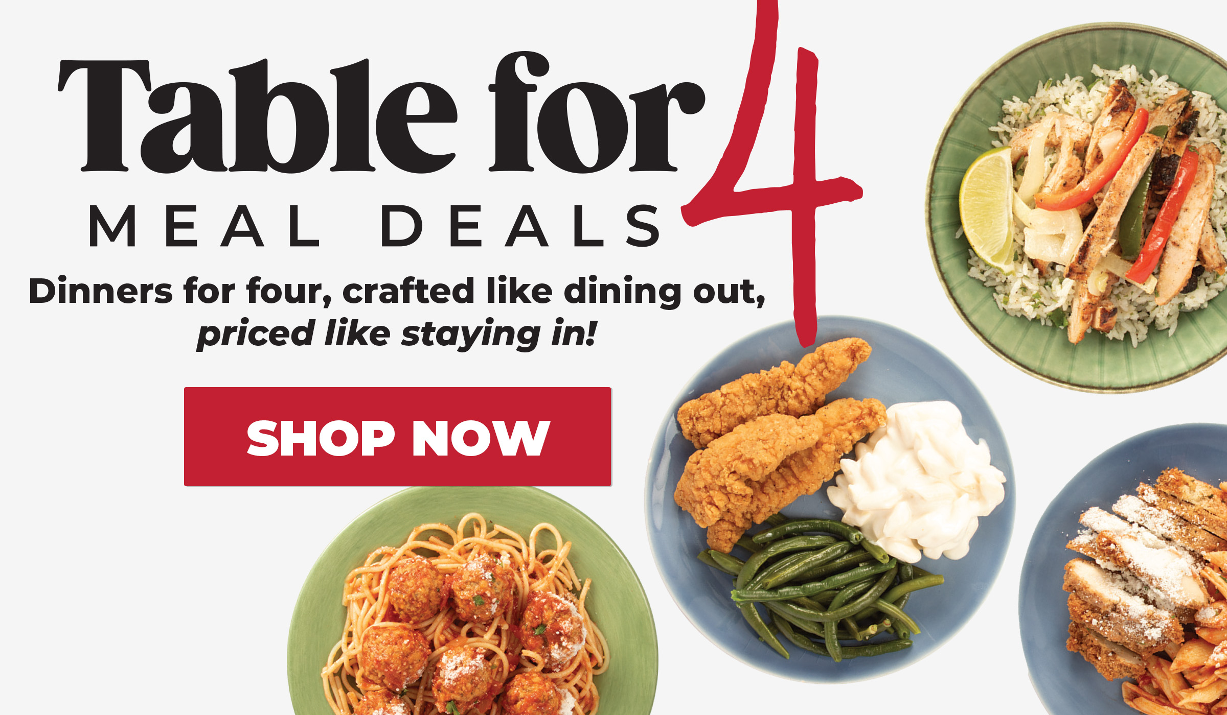 Table for 4 Meal Deals - Shop Now